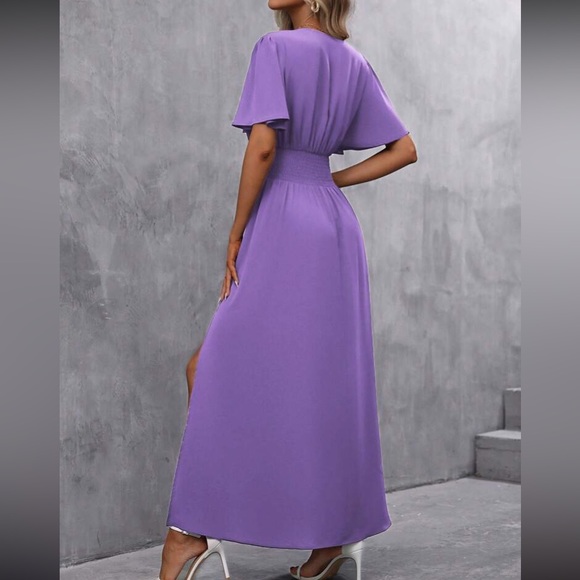 Boho butterfly sleeve slit thigh maxi dress - Picture 5 of 16